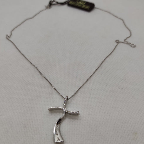 Croce in diamanti stilizzata e collana oro 18k | Gioiellitosti.it